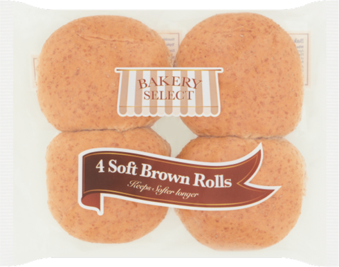 Bakery Select 4 Soft Brown Rolls