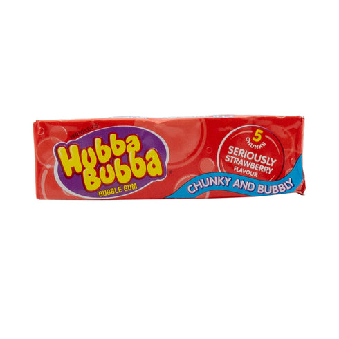 Wrigley's Hubba Bubba Seriously Strawberry Bubblegum 5 Chunky Chews