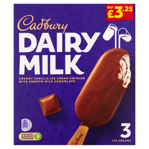 Cadbury Dairy Milk Ice Creams 3 x 100ml