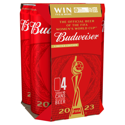 Budweiser Lager Beer Cans 4 x 568ml