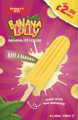 Franco's Ices Banana Lollies 6 Pack
