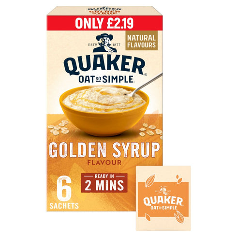 Quaker Oat So Simple Golden Syrup Porridge Sachets 6 x 36g