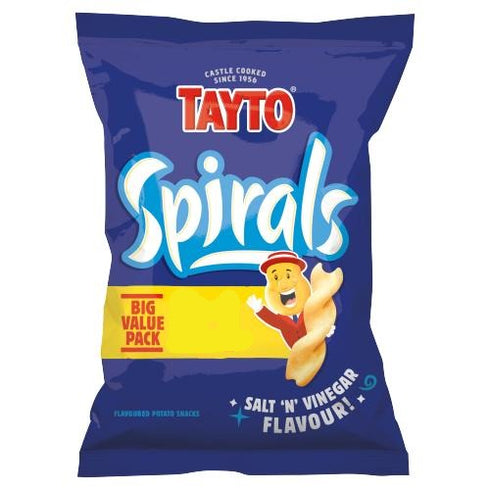 Tayto Spirals Salt 'N' Vinegar Flavour Potato Snacks Big Value Pack 45g