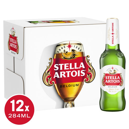 Stella Artois Premium Lager Beer Bottles 12 x 284ml