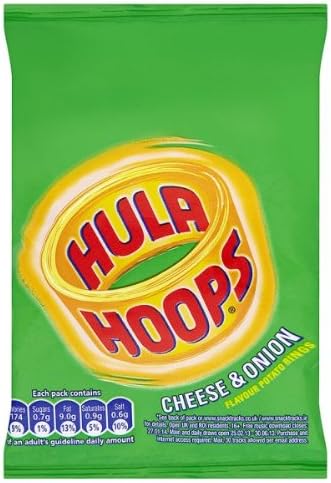 Hula Hoops Cheese & Onion Flavour Potato Rings 34g