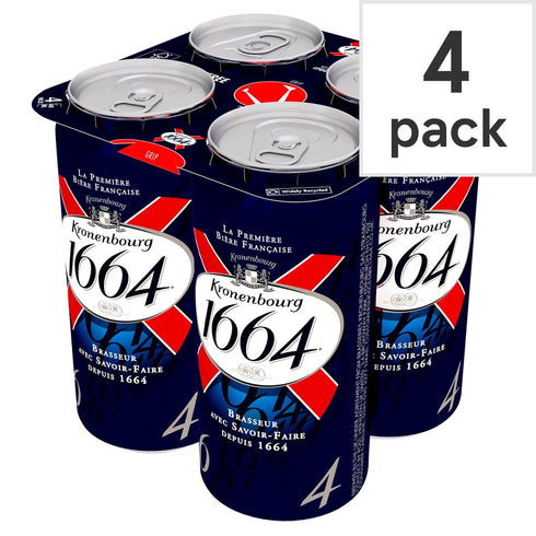 Kronenbourg 1664 Lager Beer 4 x 440ml Cans