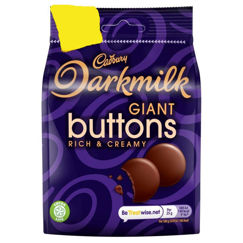 Cadbury Darkmilk Giant Buttons Chocolate Bag 90g
