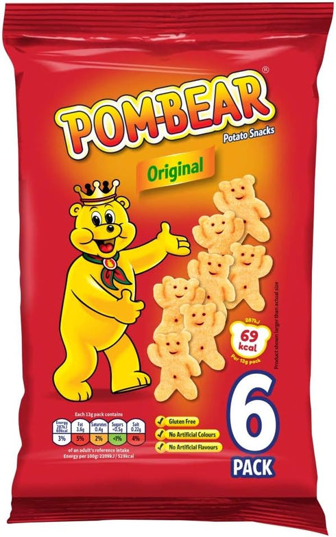 Pom-Bear Original Multipack Crisps 6 Pack