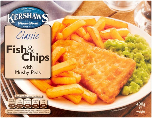 Kershaw's Classic Fish & Chips with Mushy Peas 400g