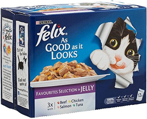 Felix As Good As It Looks Favourites Selection in Jelly Wet Cat Food 12 x 100g