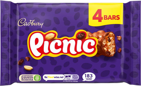 Cadbury Picnic Chocolate Bar 4 Pack 128g