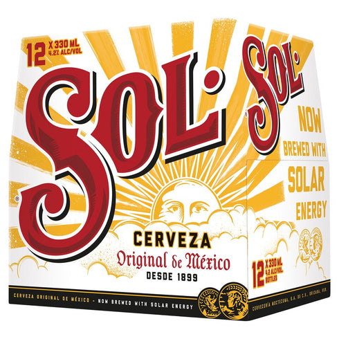 Sol Original Lager Beer 12 x 330ml Bottles