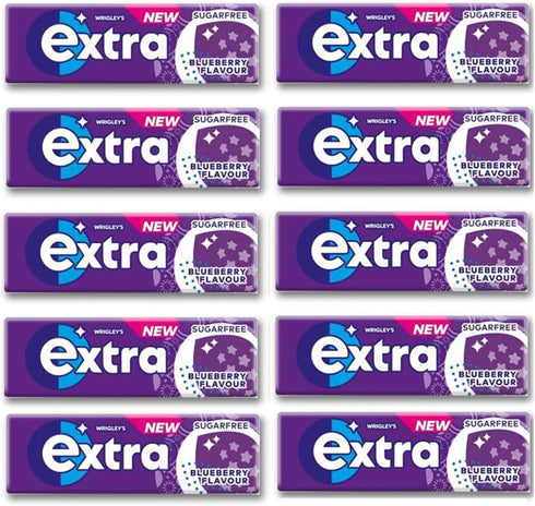 Extra Blueberry Flavour Sugar Free Chewing Gum 10 Pieces
