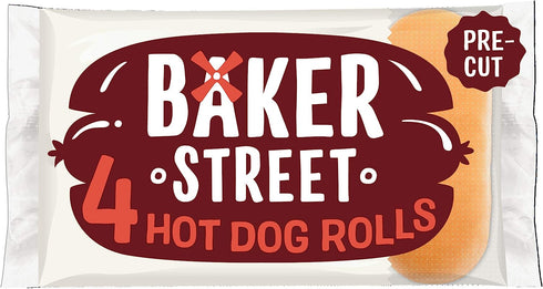 Baker Street 4 Pre-Sliced Jumbo Hot Dog Rolls