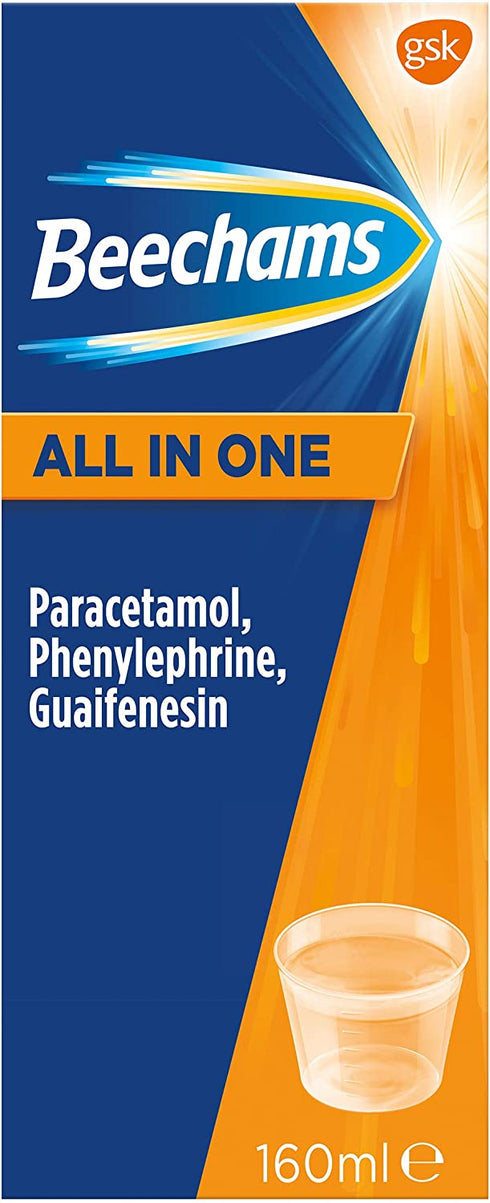 Beechams All in One Liquid, Cold and Flu Relief with Paracetamol 160ml