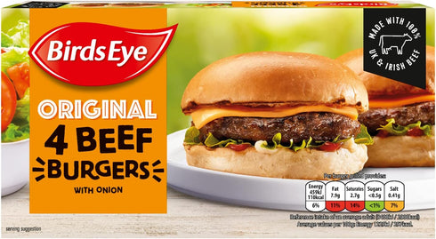 Birds Eye Original Beef Burgers with Onion 4 Pack 227g