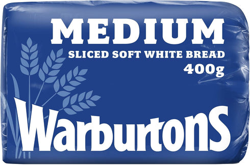 Warburtons Medium Sliced Soft White Bread 400g