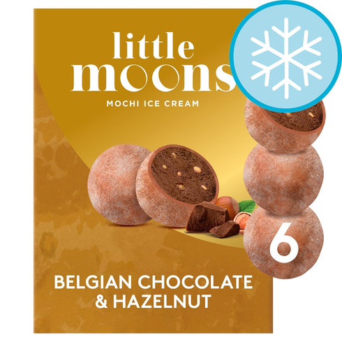 Little Moons Mochi Ice Cream Belgian Chocolate & Hazelnut 6 x 32g (192g)