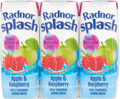 Radnor Splash Apple & Raspberry Still Flavoured Spring Water 3 x 250ml