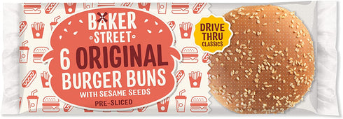Baker Street Seeded Burger Buns 6 Pack