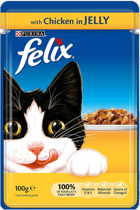 Felix Cat Food Pouch With Chicken In Jelly 100g
