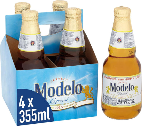 Modelo Especial Mexican Lager Beer Bottles 4 x 355ml