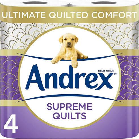 Andrex Supreme Quilts Toilet Tissue, 4 Quilted Toilet Rolls