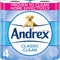 Andrex Classic Clean Toilet Tissue, 4 Toilet Rolls