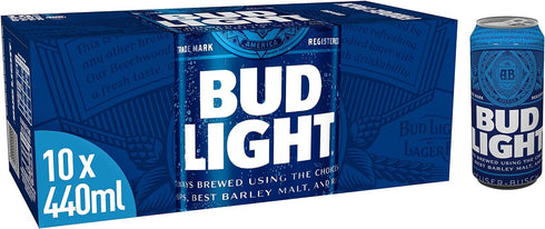 Bud Light Lager Beer Cans 10 x 440ml