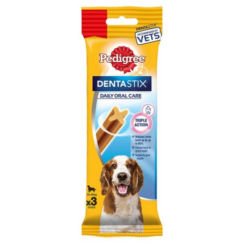 Pedigree DentaStix Daily Dental Chews Medium Dog Treats 3 Sticks