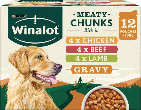 Winalot Meaty Chunks in Gravy 12 x 100g (1200g)