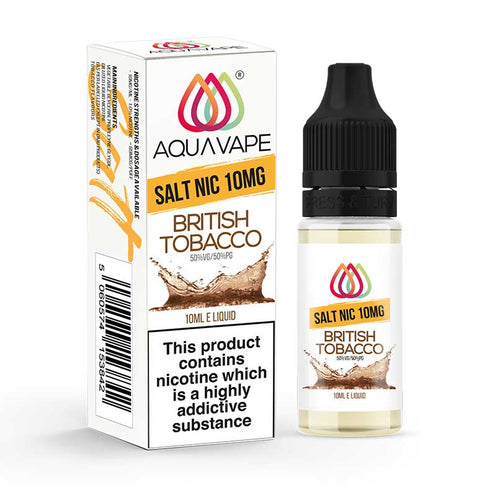 AquaVape British Tobacco Nic Salt 10mg