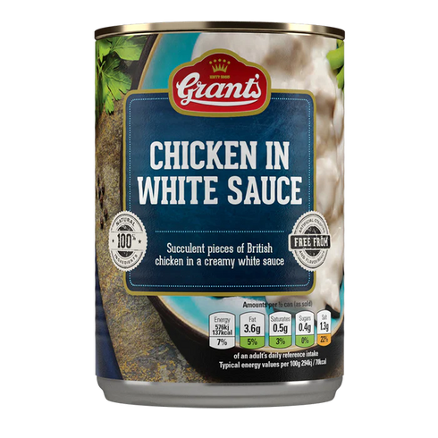 GRANTS CHICKEN IN WHITE SAUCE