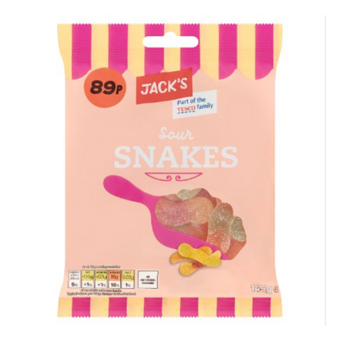 Jacks Sour Snakes 145g
