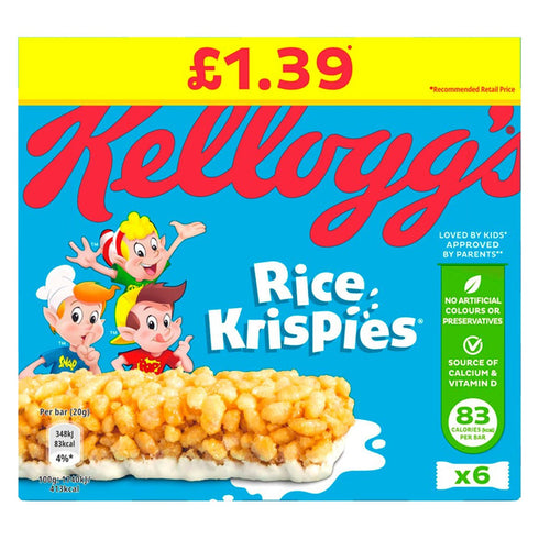 Kellogg's Rice Krispies Cereal Bar 6 x 20g