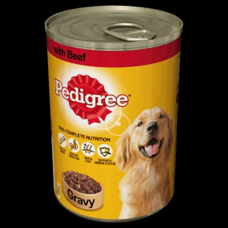 Pedigree Dog Tin with Beef in Gravy 400g