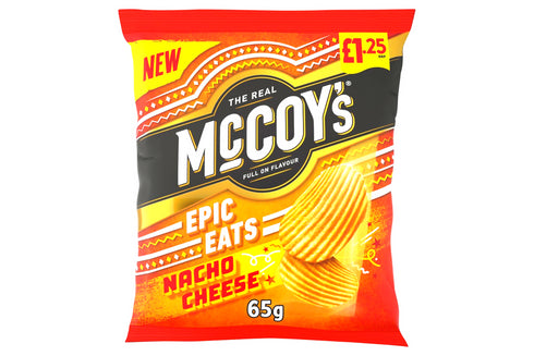 McCoy's Nacho Cheese Flavour Ridge Cut Potato Crisps 65g