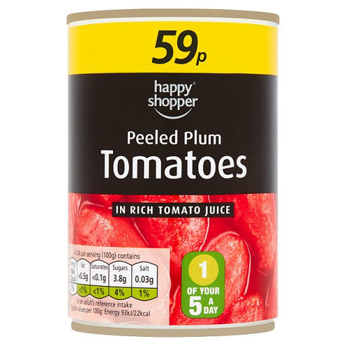 Happy Shopper Peeled Plum Tomatoes 400g