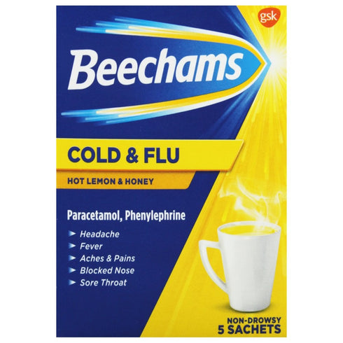 Beechams Cold & Flu Lemon & Honey 24 x 5