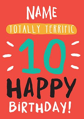 Birthday Card Happy 10th