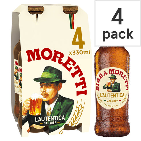 Birra Moretti Lager Beer 4 x 330ml