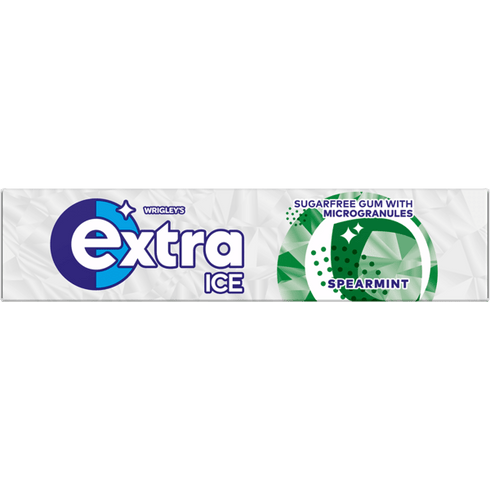 Extra Ice Spearmint Chewing Gum Sugar Free 10 Pieces