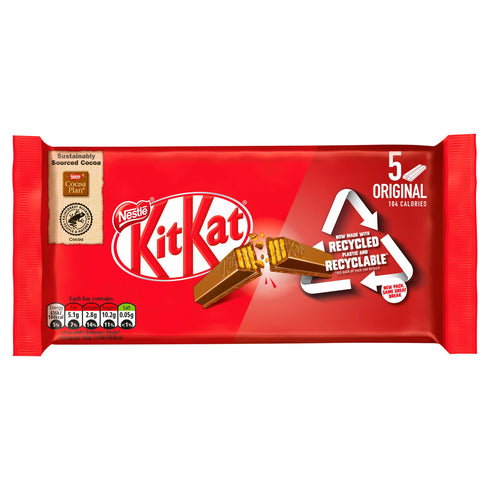 Kit Kat 2 Finger Milk Chocolate Biscuit Bar 5 Pack